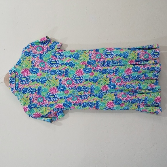 Ibkul LILLI Print Godet Dress Hot Pink/Multi Beach/Pool/Tennis/Golf Dress, S - Picture 10 of 12